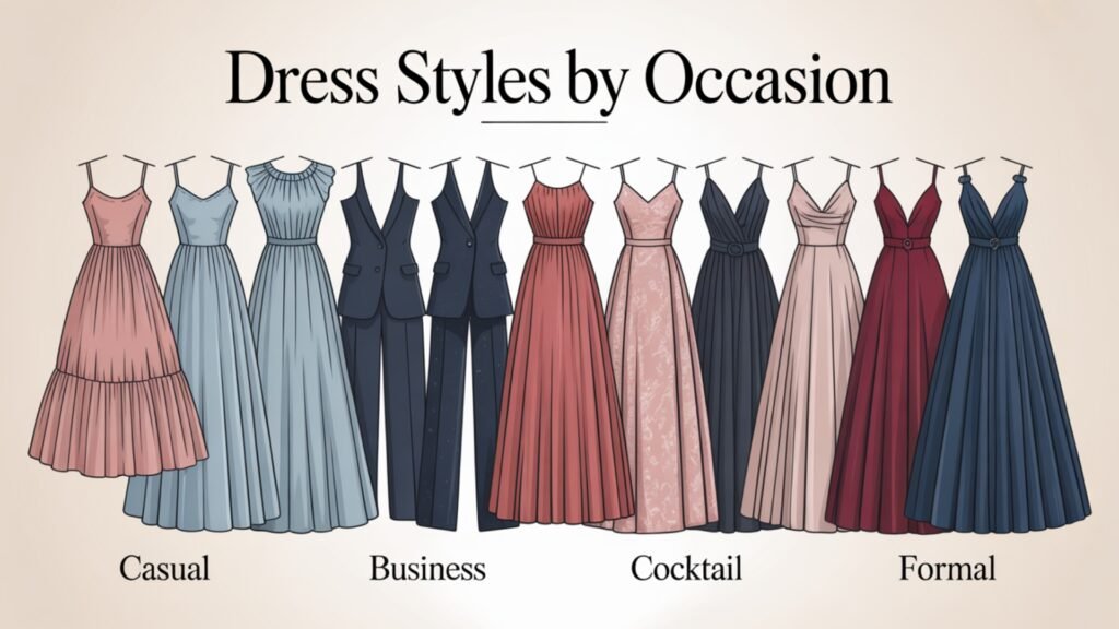 dress styles by occasion from casual to formal