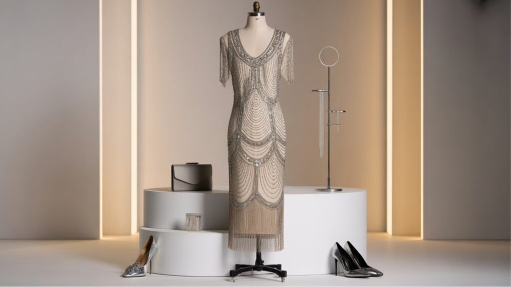 how to style a 1920s evening dress for modern events