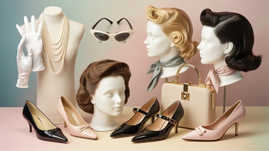 accessories hairstyles and footwear in the 1950s