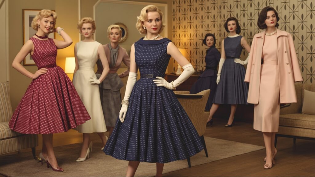 classic 1950s dresses and outfit styles