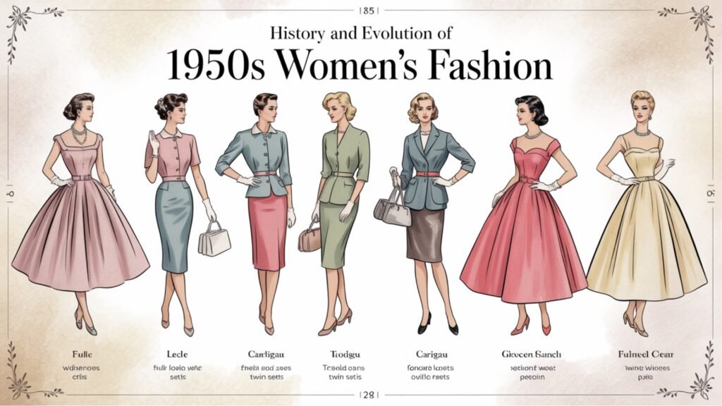 history and evolution of 1950s womens fashion