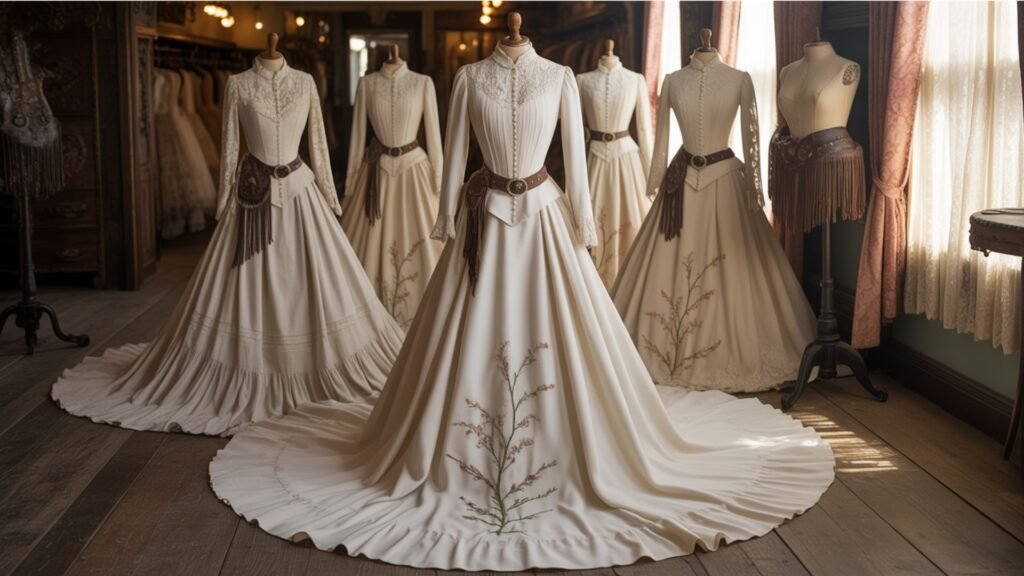 vintage and victorian western wedding dresses