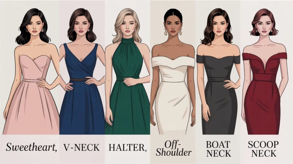 popular neckline dress styles